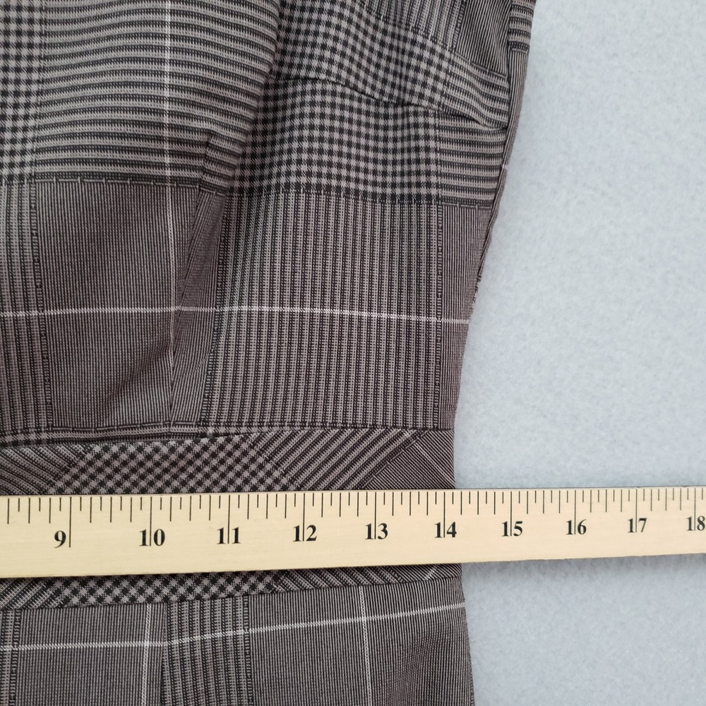 H&M 6 Sheath Dress Brown Glen Plaid Boat Neck Sleeveless Retro Academia Preppy - Picture 7 of 16